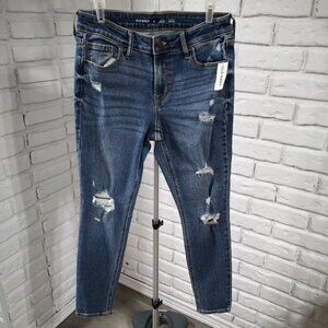 NWT Old Navy Mid Rise Rockstar Super Skinny Ladies Size 6 Blue Jeans